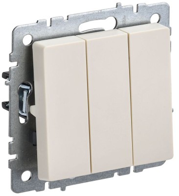 Выключатель 3-кл. СП BRITE ВС10-3-0-БрКр 10А механизм беж. IEK BR-V30-0-10-K10 Выключатель 3-кл. СП BRITE ВС10-3-0-БрКр 10А механизм беж. IEK BR-V30-0-10-K10