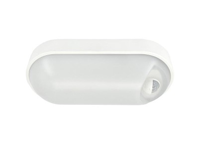 Светильник светодиодный WP 15 C 12W OP 840 W10L22 WH MDM 220х106х60мм 12Вт 4000К IP54 ЖКХ овал. пылевлагозащ. с датчиком движ. бел. Русский Свет 15071524500