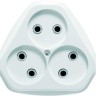 Розетка 3-м ОП РА10-387 10А IP20 бел. Кунцево 5920