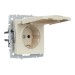 Розетка BRITE РСбш10-3-44-БрКр 16А IP44 с заземл. защ. шторки с крышкой механизм беж. IEK BR-R16-16-44-K10