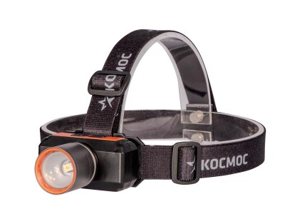 Фонарь налобный аккум. 10Вт Laser LED/ 1200мА.ч ABS пластик + алюм. КОСМОС KOC534Lit