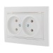 Розетка 2-м СП Mira 16А IP20 без заземл. с бел. вставкой керамика бел. LEZARD 701-0202-128