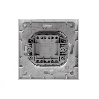 Выключатель 1-кл. СП Бриллиант 10А IP20 с подсветкой серебр. UNIVersal 7949643