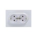 Розетка 2-м СП AtlasDesign 16А IP20 с заземл. в сборе жемчуж. SE ATN000424