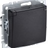 Розетка BRITE РСбш10-3-44-БрЧ 16А IP44 с заземл. защ. шторки с крышкой механизм черн. IEK BR-R16-16-44-K02