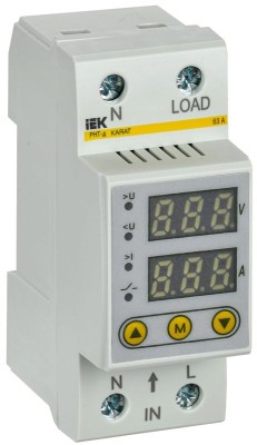 Реле напряжения и тока РНТ-д 1ф 36мм 63А KARAT IEK IVC21-1-63