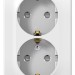 Розетка 2-м ОП Blanca 16А IP20 250В с заземл. защ. шторки бел. SE BLNRA011201