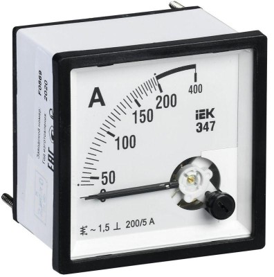 Амперметр Э47 72х72мм 200/5А кл. точн. 1.5 IEK IPA10-6-0200-E Амперметр Э47 72х72мм 200/5А кл. точн. 1.5 IEK IPA10-6-0200-E