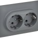 Розетка 2-м SKANDY 16А с заземл. защ. шторки в сборе SK-R07Gr сер. IEK SK-R24-16-K03-F