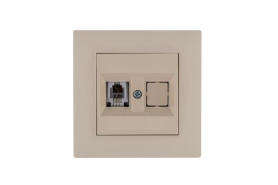 Розетка компьютерная CAT 5+гнездо Karea RIZZ крем Makel 88010035