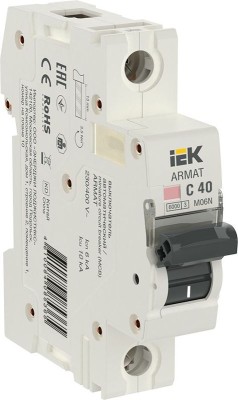 Выключатель автоматический модульный 1п C 40А M06N ARMAT IEK AR-M06N-1-C040 Выключатель автоматический модульный 1п C 40А M06N ARMAT IEK AR-M06N-1-C040