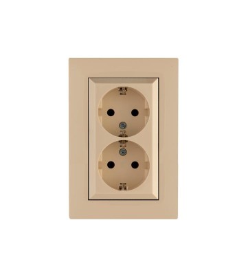 Розетка 2-я Karea RIZZ с заземл. крем Makel 88010082