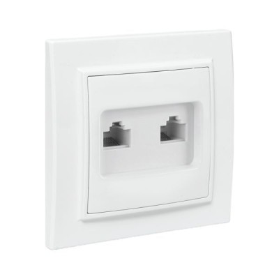 Розетка компьютерная 2-м СП Минск RJ45 бел. EKF ERK02-035-10