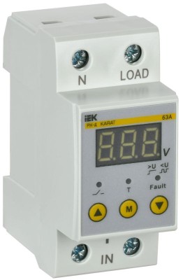 Реле напряжения РН-д 1ф 36мм 63А KARAT IEK IVR21-1-63