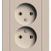 Розетка 2-м. AtlasDesign 16А без заземл. в сборе песочн. SE ATN001220
