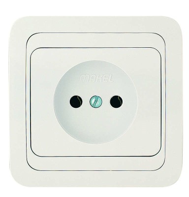 Розетка 1-м СП Mimoza 16А IP20 без заземл. бел./бел. Makel 12022 Розетка 1-м СП Mimoza 16А IP20 без заземл. бел./бел. Makel 12022