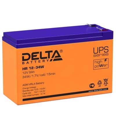 Аккумулятор UPS 12В 9А.ч HR 12-34 W Delta 4614010630004