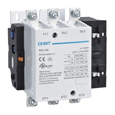 Контактор NC2-150 150А кат. 380-415В AC AC-3 (R) CHINT 671691 Контактор NC2-150 150А кат. 380-415В AC AC-3 (R) CHINT 671691