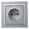Розетка СП BRITE РСР14-1-0-БрА 16А в сборе с заземл. защ. шторки алюм. IEK BR-R14-16-K47-F