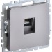 Розетка компьютерная СП RJ45 кат.6 BRITE РК11-БрС механизм сталь IEK BR-K10-2-K46