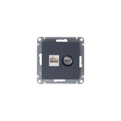 Розетка компьютерная + телевизионная 2-м СП AtlasDesign RJ45 кат.5E + TV механизм грифель SE ATN000789