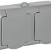 Розетка 2-м ОП AQUATIC РСш22-2-А 16А IP54 с заземл. с крышкой GENERICA ERA22-K03-16-54