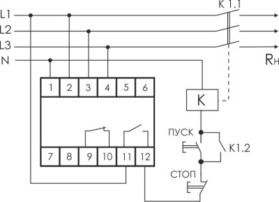 Реле напряжения CP-731 (трехфазный; микропроцессорный; контроль верхнего и нижнего значений напряжения; контроль асимметрии; чередования фаз; монтаж на DIN-рейке 35мм 3х400/230+N 2х8А 1Z 1R IP20) F&F EA04.009.005