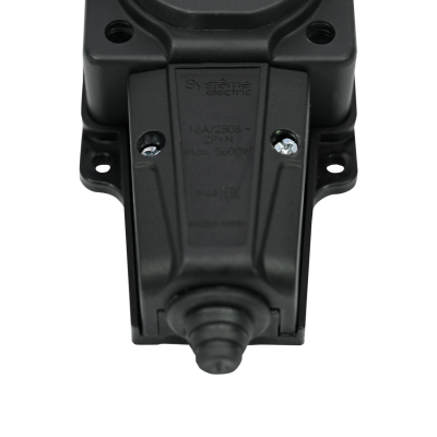 Колодка удлинителя 2-м MultiSet 16А 250В IP44 с заземл. каучук черн. SE MST4102BK