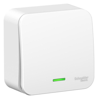 Выключатель 1-кл. ОП Blanca 10А IP20 (сх. 1) 250В с подсветкой с изолир. пластиной бел. SE BLNVA101111