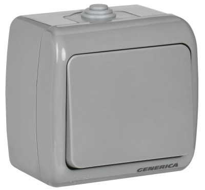 Выключатель 1-кл. 1п ОП AQUATIC ВС-20-1-0-А 10А IP54 GENERICA EVA10-K03-10-54