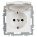 Розетка BRITE РСбш10-3-БрАБ 16А IP20 с заземл. защ. шторки с крышкой механизм арктич. бел. IEK BR-R16-16-K91