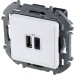 Устройство зарядное Inspiria с 2-мя USB разьемами A и C 240В/5В 3000мА бел. IEK 673760