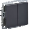 Выключатель 2-кл. СП BRITE ВС10-2-0-БрГ 10А механизм графит IEK BR-V20-0-10-K53
