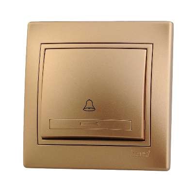 Выключатель кнопочный 1-кл. СП Mira зол. метал. LEZARD 701-1313-103 Выключатель кнопочный 1-кл. СП Mira зол. метал. LEZARD 701-1313-103