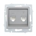 Розетка компьютерная + телефонная 2-м СП Vesna механизм платина LEZARD 742-3588-143