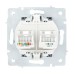 Розетка компьютерная + телефонная 2-м СП Vesna механизм платина LEZARD 742-3588-143
