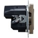 Розетка BRITE РЮш10-1-БрШ 16А с USB A+A 2.1А с заземл. защ. шторки механизм шампань IEK BR-R14-16-U21-D21-K37