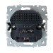 Розетка BRITE РЮш10-1-БрШ 16А с USB A+A 2.1А с заземл. защ. шторки механизм шампань IEK BR-R14-16-U21-D21-K37