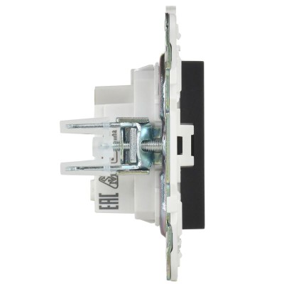 Розетка SKANDY 10А без заземл. без защ. шторок SK-R02Bl черн. IEK SK-R10-10-K02