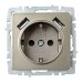 Розетка BRITE РЮш10-2-БрШ 16А с USB A+A 3.1А с заземл. защ. шторки механизм шампань IEK BR-R14-16-U21-D31-K37