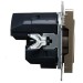 Розетка BRITE РЮш10-2-БрШ 16А с USB A+A 3.1А с заземл. защ. шторки механизм шампань IEK BR-R14-16-U21-D31-K37