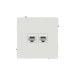 Розетка компьютерная 2-м KANT RJ45 кат.5E без шторки бел. песок DKC 7010664