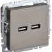 Розетка BRITE USB A+A 3.1А РЮ10-1-БрШ механизм шампань IEK BR-U21-D31-K37