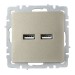 Розетка BRITE USB A+A 3.1А РЮ10-1-БрШ механизм шампань IEK BR-U21-D31-K37