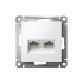 Розетка компьютерная 2-м AtlasDesign RJ45 кат.5E механизм бел. SE ATN000185
