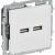 Розетка BRITE РЮ10-1-БрАБ USB A+A 3.1А механизм арктич. бел. IEK BR-U21-D31-K91