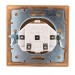 Розетка 1-м СП Mira 16А IP20 с заземл. защ. шторки со вставкой керамика зол. метал. LEZARD 701-1313-124