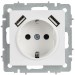 Розетка BRITE РЮш10-1-БрАБ 16А с USB A+A 2.1А с заземл. защ. шторки механизм арктич. бел. IEK BR-R14-16-U21-D21-K91