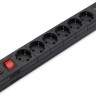 Удлинитель с сетевым фильтром 6х1.8м с заземл. 10А IP20 BU-SP1.8_USB_2A 2.2кВт 2хUSB CCA черн. BURO 992310