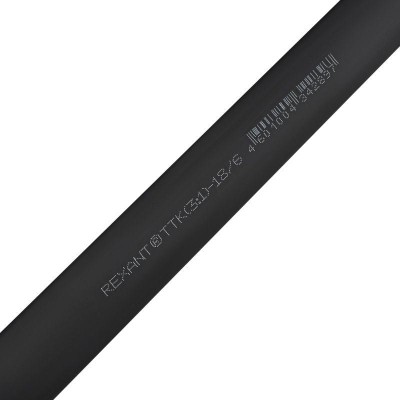 Трубка термоусадочная двустенная клеевая 18/6 (3:1) черн. 1м Rexant 21-9008